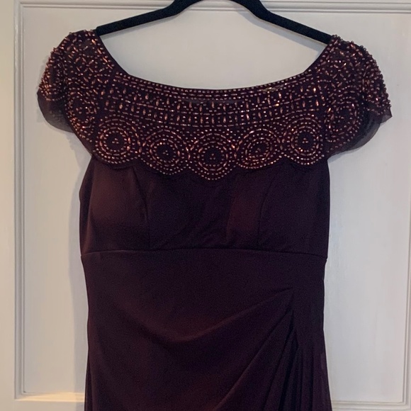 Dark Purple Beaded Gown - Picture 1 of 14